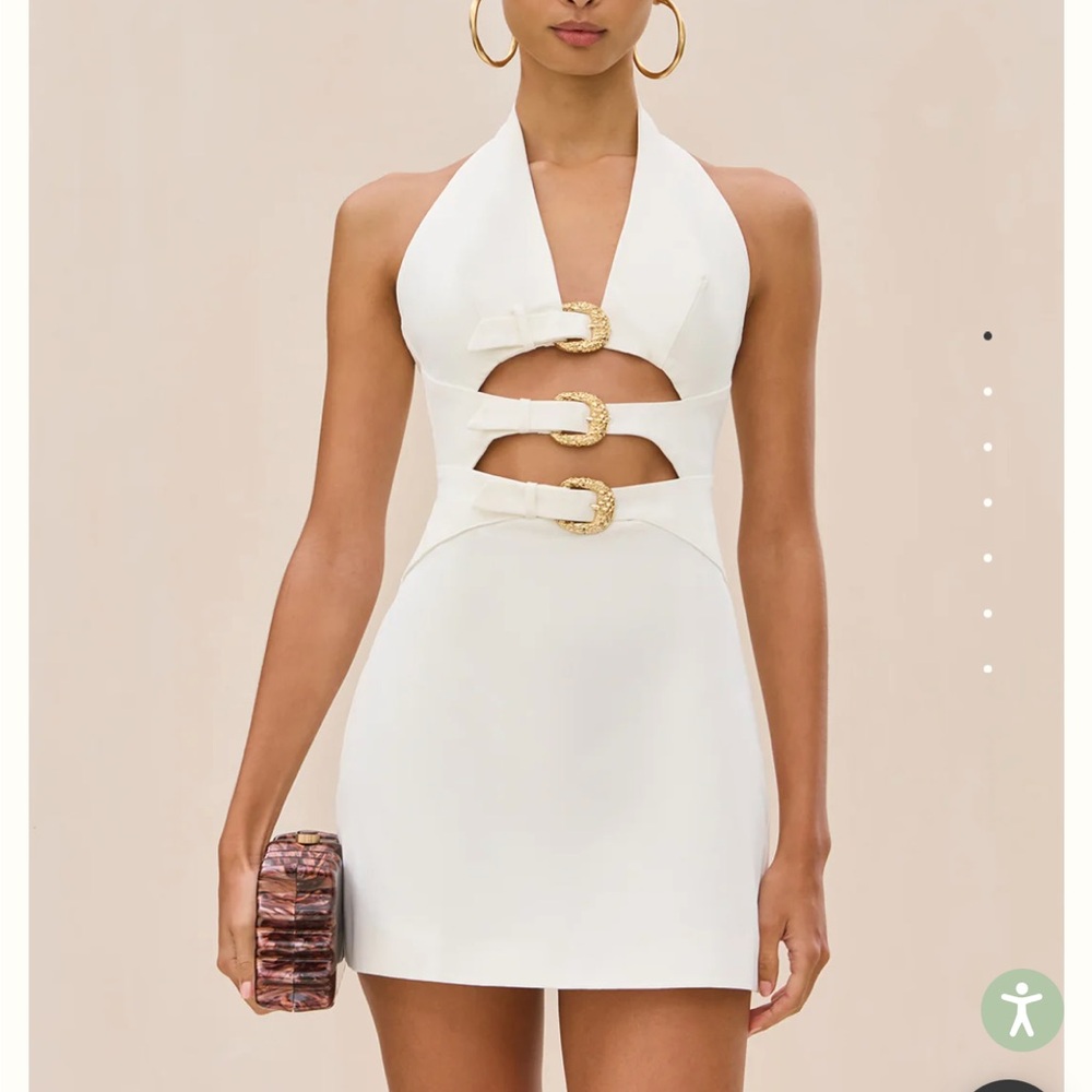 Elegant White Halter Dress
